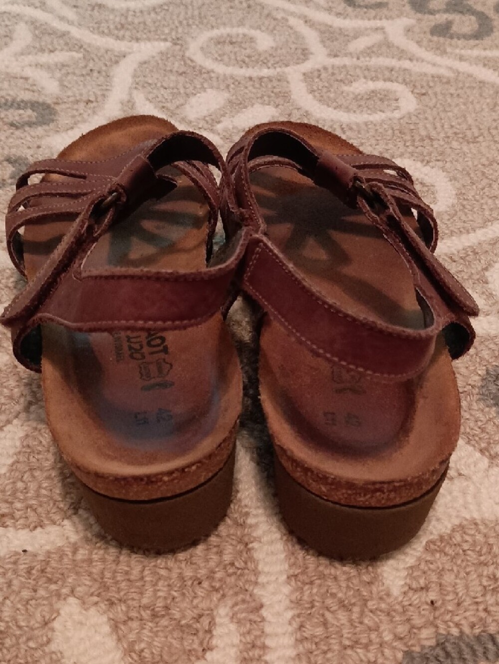 Naot Brown Leather Cutout Slingback Sandals - Picture 4 of 6